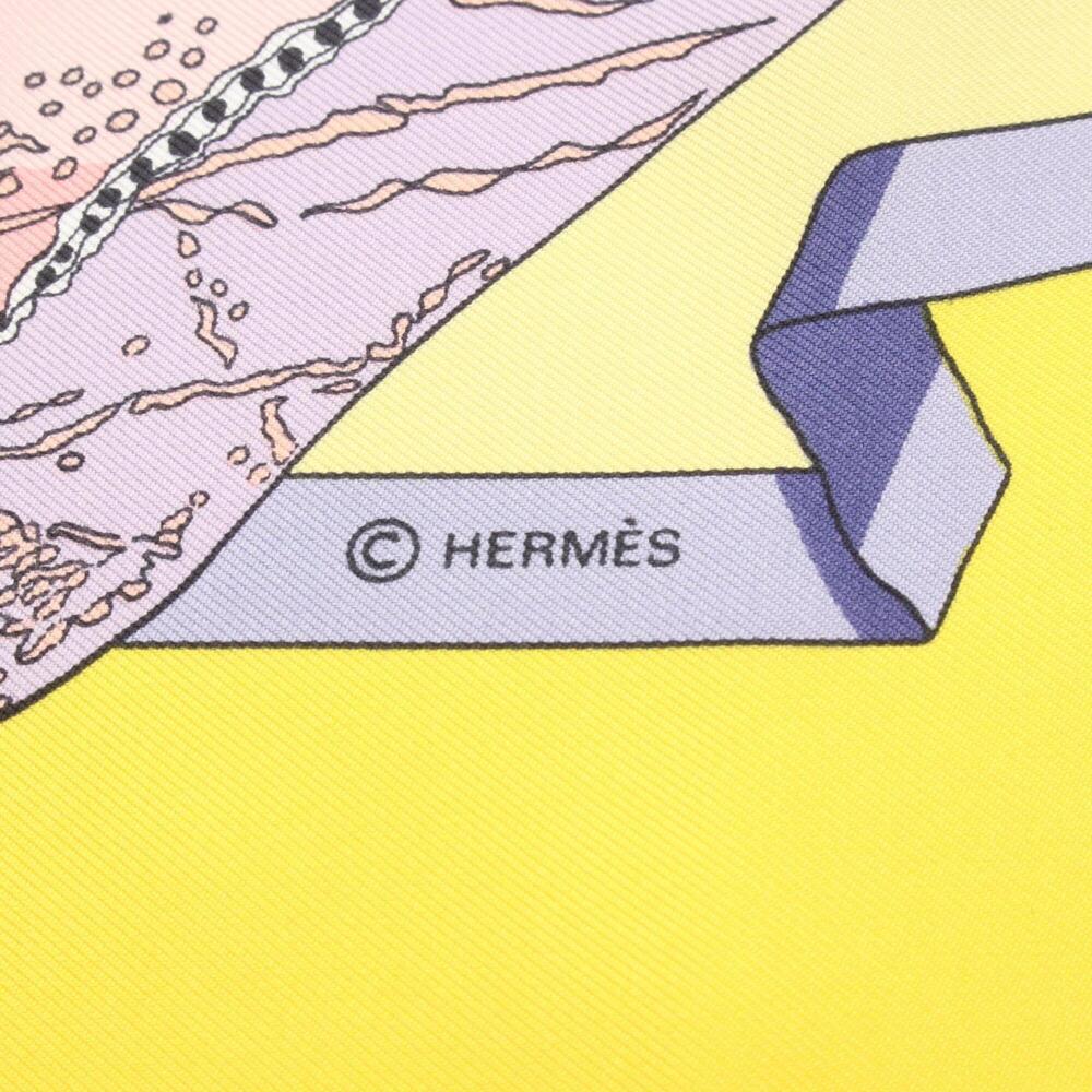 HERMES Authentic Yellow Silk Scarf - Picture 2 of 5